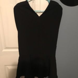 Knee length fancy black pleated skirt